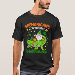 Shenanigans Coordinator St Patrick's Day Dinosaur T-Shirt