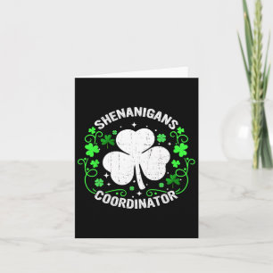 Shenanigans Coordinator St Patricks Day Vintage Di Card