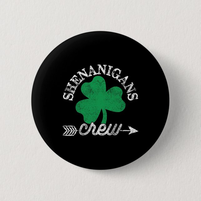 Shenanigans Crew St Patricks Day Shenanigator Squa 2 Inch Round Button (Front)