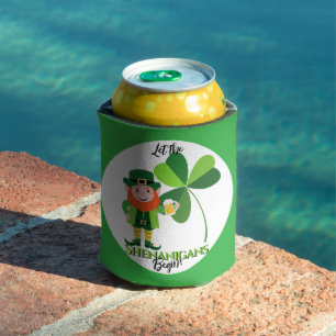 Shenanigans Leprechaun Shamrock St Patrick’s Day Can Cooler