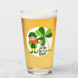 Shenanigans Leprechaun  Shamrock St Patrick’s Day Glass