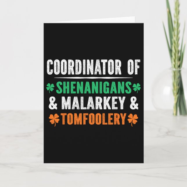 Shenanigans Malarkey And Tomfoolery Teacher St Pat Card (Front)