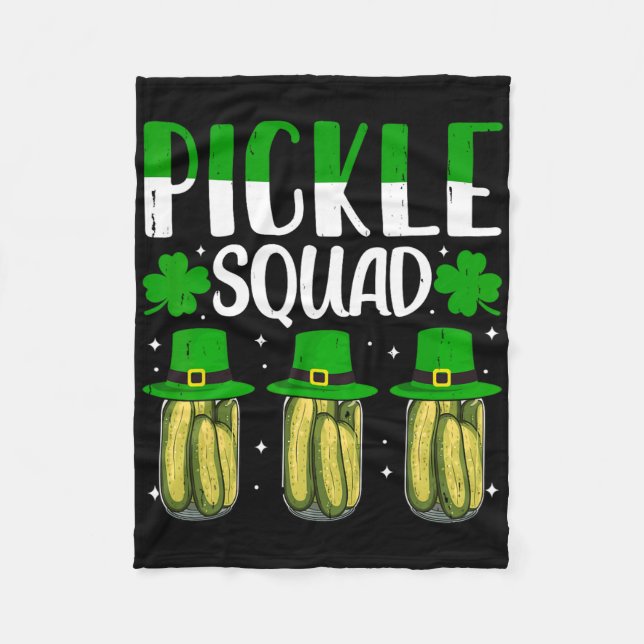 Shenanigans Pickle Squad St Patricks Day Matching  Fleece Blanket (Front)