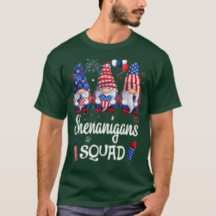 Shenanigans Squad 4th Of July Gnomes USA Independe T-Shirt