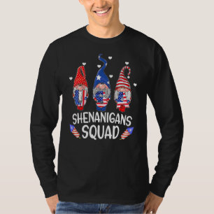 Shenanigans Squad 4th Of July Gnomes Usa Independe T-Shirt