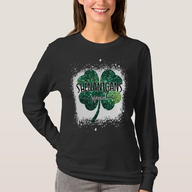 Shenanigans Squad Clover St Patrick's Day  T-Shirt (Front)