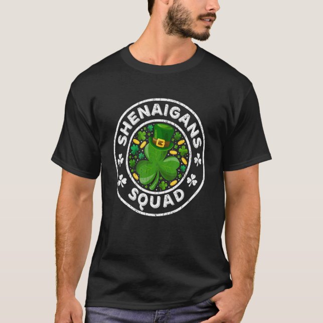 Shenanigans Squad Funny St Patrick's Day Matching  T-Shirt (Front)
