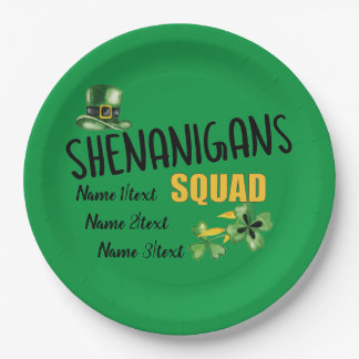 Shenanigans Squad, Green St. Patrick's Day Party Paper Plate