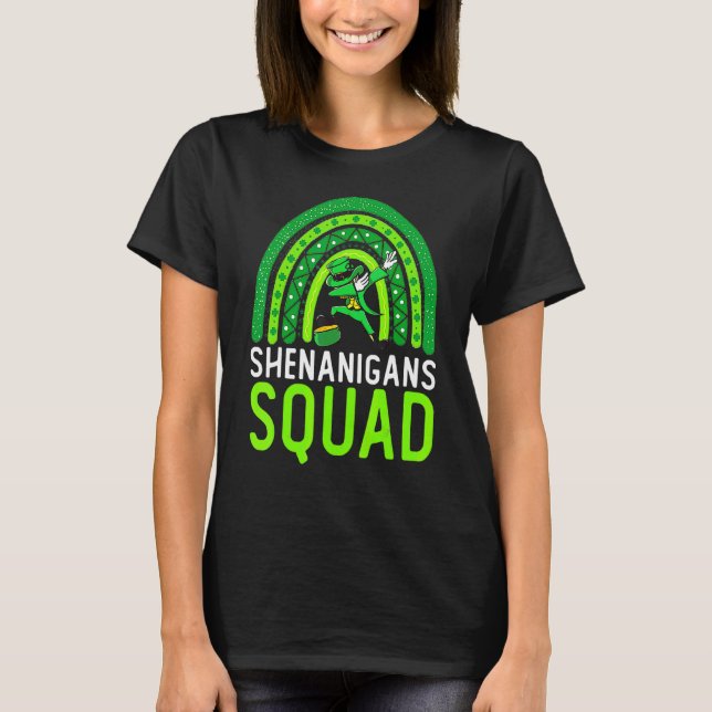 Shenanigans Squad Irish  Funny Saint Patrick's Day T-Shirt (Front)