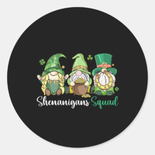 Shenanigans Squad Irish Gnomes Clover - St Patrick Classic Round Sticker