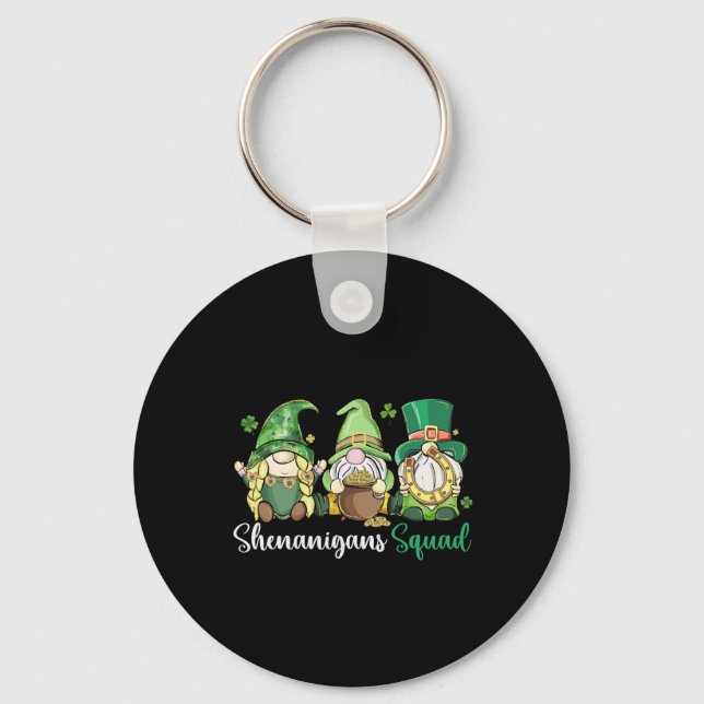 Shenanigans Squad Irish Gnomes Clover - St Patrick Keychain (Front)