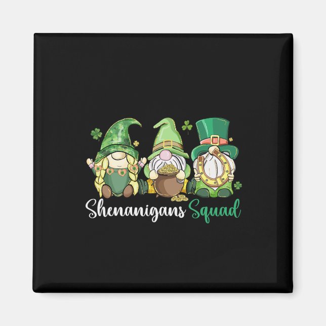 Shenanigans Squad Irish Gnomes Clover - St Patrick Magnet (Front)