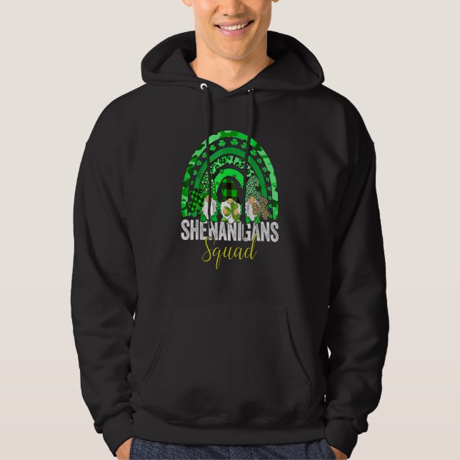 Shenanigans Squad Irish Gnomes Rainbow St Patrick' Hoodie (Front)