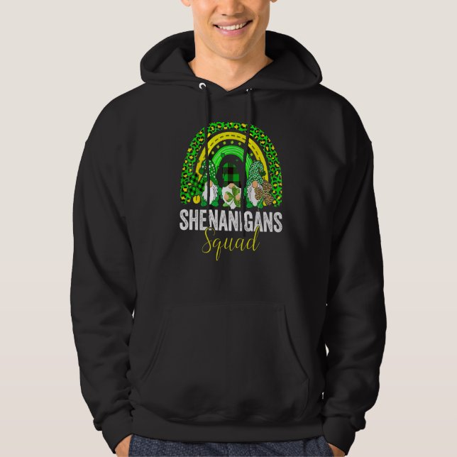 Shenanigans Squad Irish Gnomes Rainbow St Patrick' Hoodie (Front)