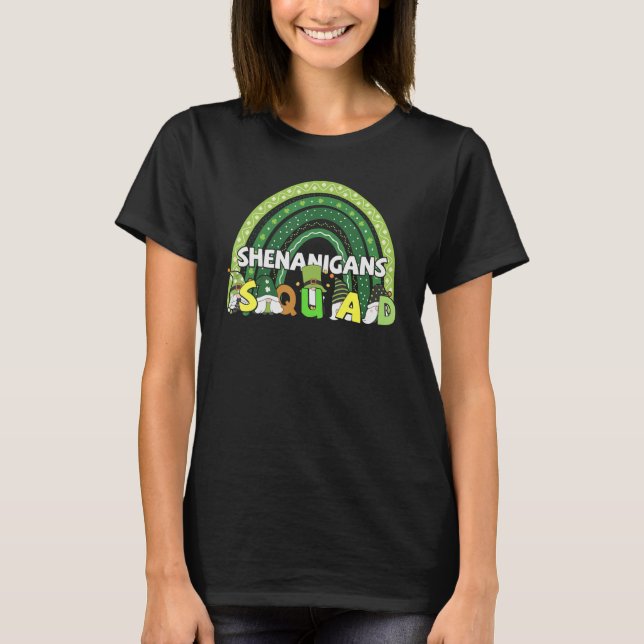 Shenanigans squad irish gnomes rainbow st patrick' T-Shirt (Front)