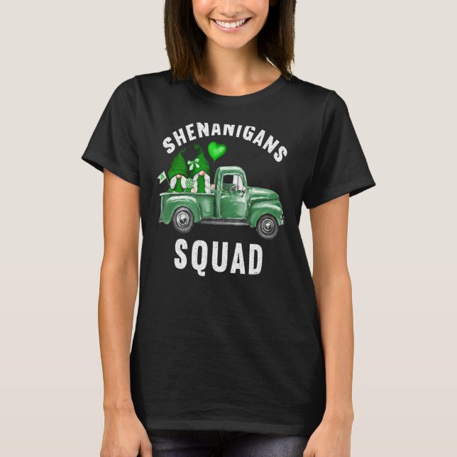 Shenanigans Squad Irish Tee Funny Gnomes Saint Pat (Front)