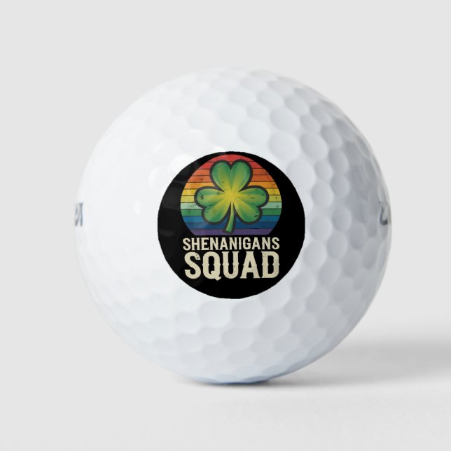 Shenanigans Squad Matching St Patricks Day Group  Golf Balls (Front)