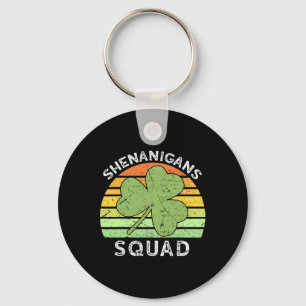 Shenanigans Squad Matching Vintage St Patricks Day Keychain