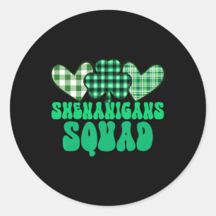 Shenanigans Squad Prone To Malarkey St. Patrick's Classic Round Sticker