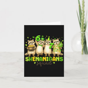 Shenanigans squad raccoon for kids women men st card