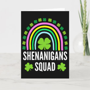 Shenanigans Squad Rainbow Green Shamrock St Patric Card