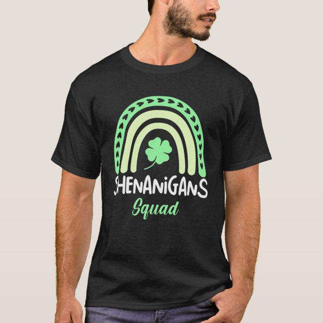 Shenanigans Squad Rainbow St Patrick's Day Men Wom T-Shirt (Front)