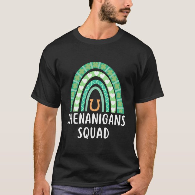 Shenanigans Squad Rainbow St Patricks Day T-Shirt (Front)