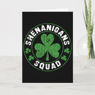 Shenanigans Squad Shamrocks Irish Funny St Patrick Card