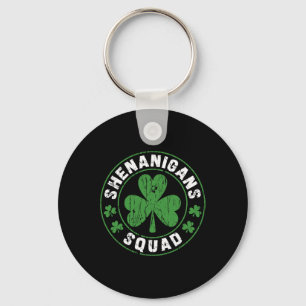 Shenanigans Squad Shamrocks Irish Funny St Patrick Keychain