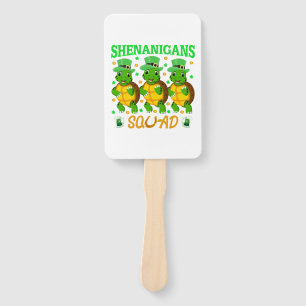 Shenanigans Squad St. Patrick’s Day Cute Turtle Hand Fan