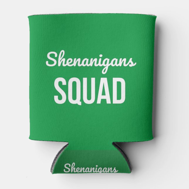 Shenanigans Squad St Patrick's Day Can Cooler (Front)