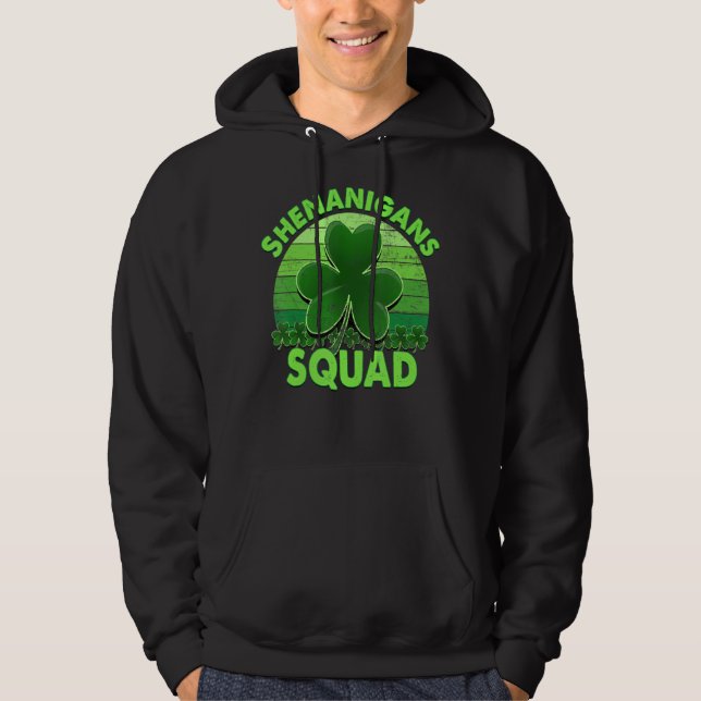 Shenanigans Squad St Patricks Day Funny Matching V Hoodie (Front)
