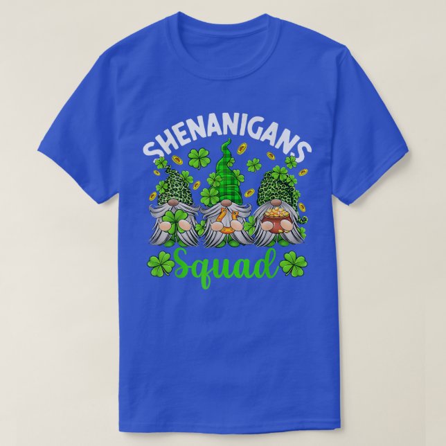 Shenanigans Squad St Patricks Day Gnome Green Iris T-Shirt (Design Front)