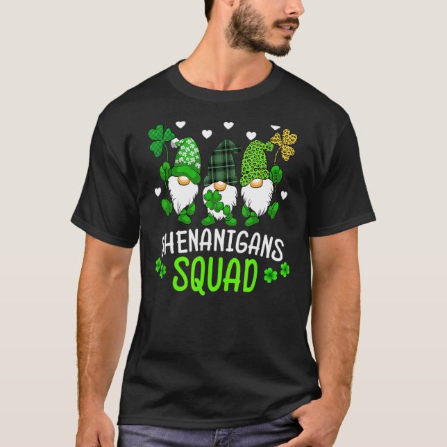 Shenanigans Squad St Patrick's Day Gnomes Green Fu T-Shirt (Front)