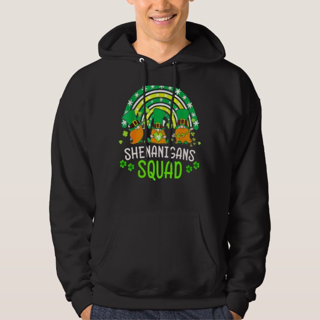 Shenanigans Squad St Patricks Day Gnomes Green Pro Hoodie (Front)