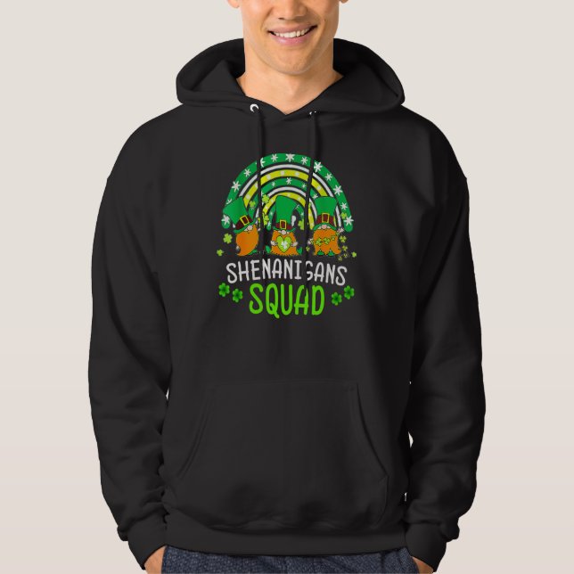 Shenanigans Squad St Patricks Day Gnomes Green Pro Hoodie (Front)