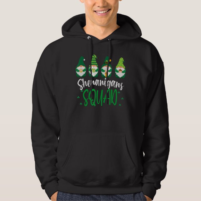 Shenanigans Squad St Patricks Day Gnomes Green Pro Hoodie (Front)