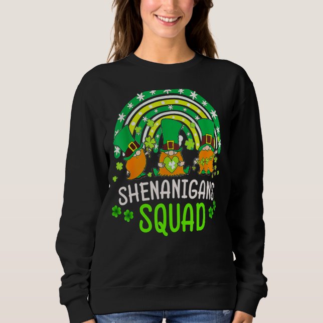 Shenanigans Squad St Patricks Day Gnomes Green Pro Sweatshirt (Front)