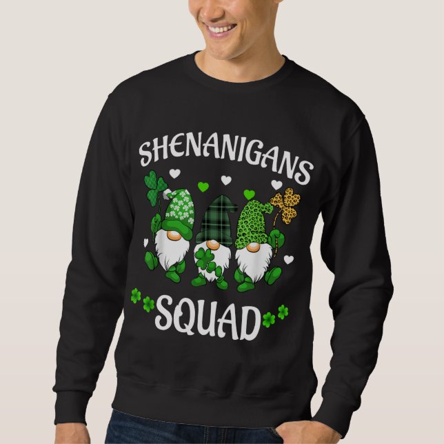 Shenanigans Squad St Patricks Day Gnomes Green Pro Sweatshirt (Front)