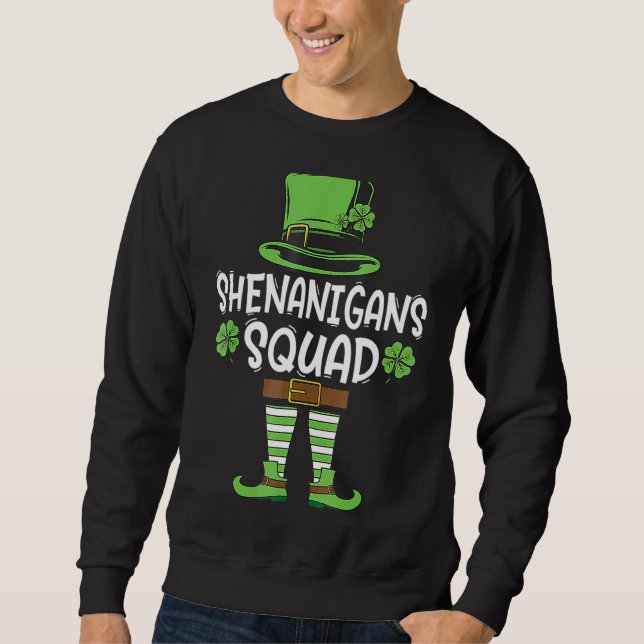 Shenanigans Squad St Patricks Day Gnomes Green Pro Sweatshirt (Front)