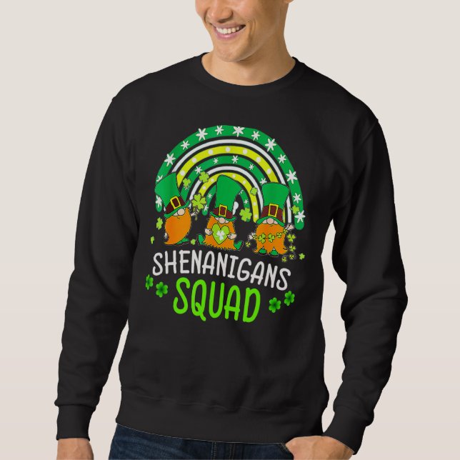 Shenanigans Squad St Patricks Day Gnomes Green Pro Sweatshirt (Front)