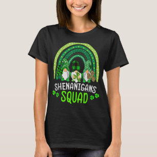 Shenanigans Squad St Patricks Day Gnomes Rainbow L T-Shirt