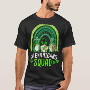 Shenanigans Squad St Patricks Day Gnomes Rainbow L T-Shirt