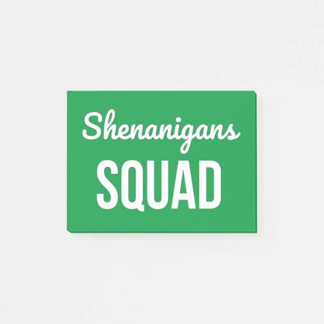 Shenanigans Squad St Patrick's Day Post-it Notes (Front)