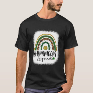 Shenanigans Squad St Patrick's Day Rainbow Shamroc T-Shirt