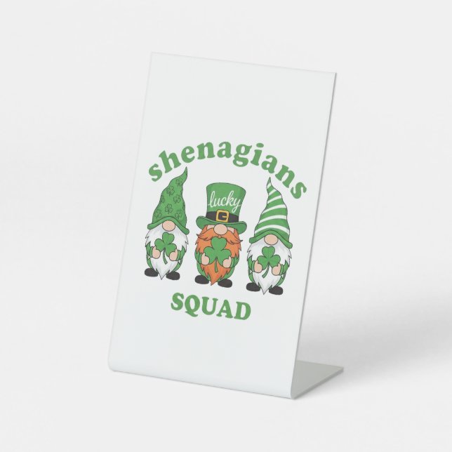 Shenanigans Squad St. Patrick's Day Tiered Tray Gn Pedestal Sign (Front)