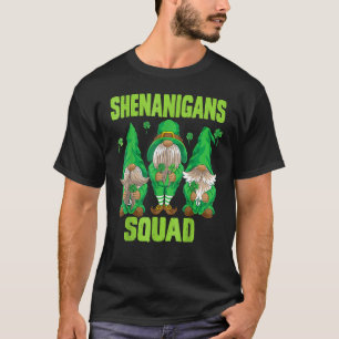 Shenanigans Squad Three Lucky Gnome Shamrock St Pa T-Shirt