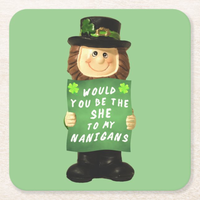 Shenanigans Square Paper Coaster (Front)