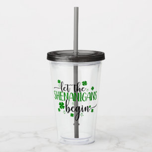 Shenanigans St Patricks Day Drinking Acrylic Tumbler