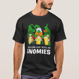 Shenanigans With My Gnomies Beer Drinking St Patri T-Shirt